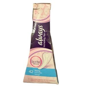 Always Incredibly Thin Thong Mini-Slip Liners 42 Ct (Open Box ~ READ)